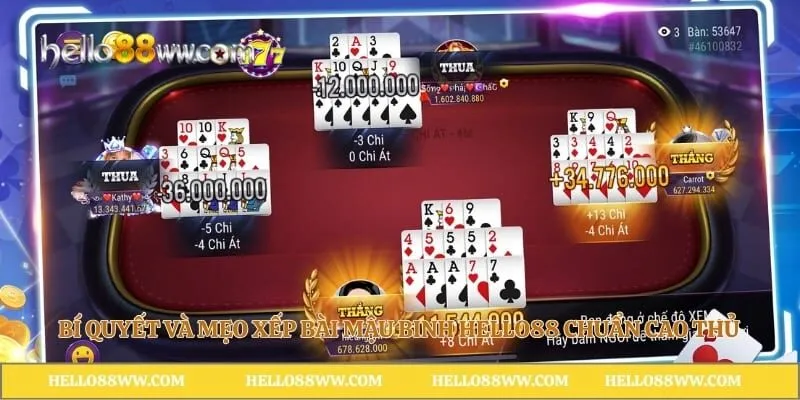 Bí quyết và mẹo xếp bài mậu binh Hello88 chuẩn cao thủ